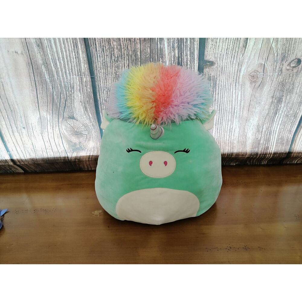 Squishmallows Kennedy Unicorn Plush Teal Rainbow Hair‎ Stuffed Animal 16"